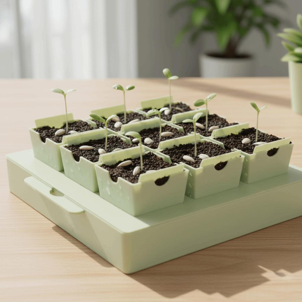 9 Deep Cells Seed Starter Tray Extra-Thick Gardening Tool Germination Kit  Outdoor Garden