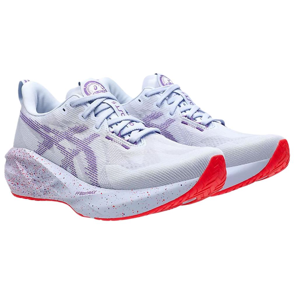 Asics Novablast 5 Comfortable Soft Cushioning Breathable Support Casual Running Shoes Men Sneakers White Purple 1011C139-500