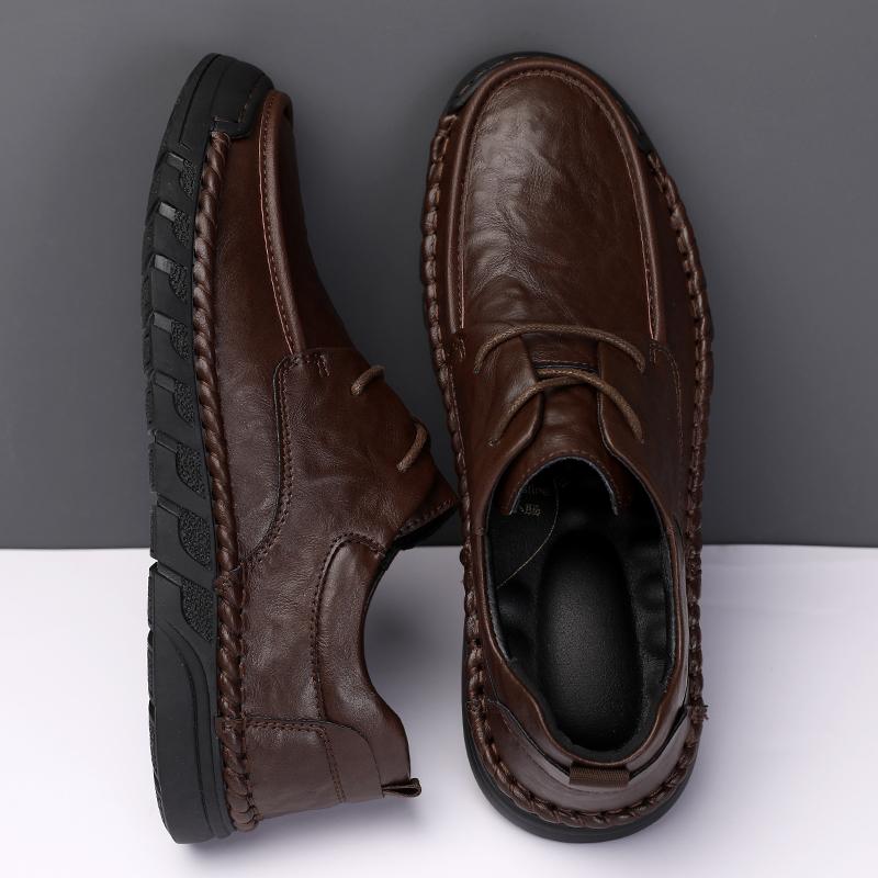 

Мужская кожаная обувь ручной работы на шнуровке, повседневная обувь, балетки, обувь для ходьбы 44 коричневый