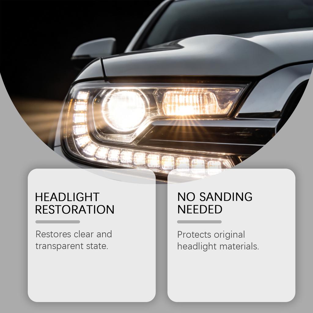 Headlight Restoration Kit - Daily Restoration, Cleaning, Stain Removal, Brightening, and Care Agent for Car Headlights