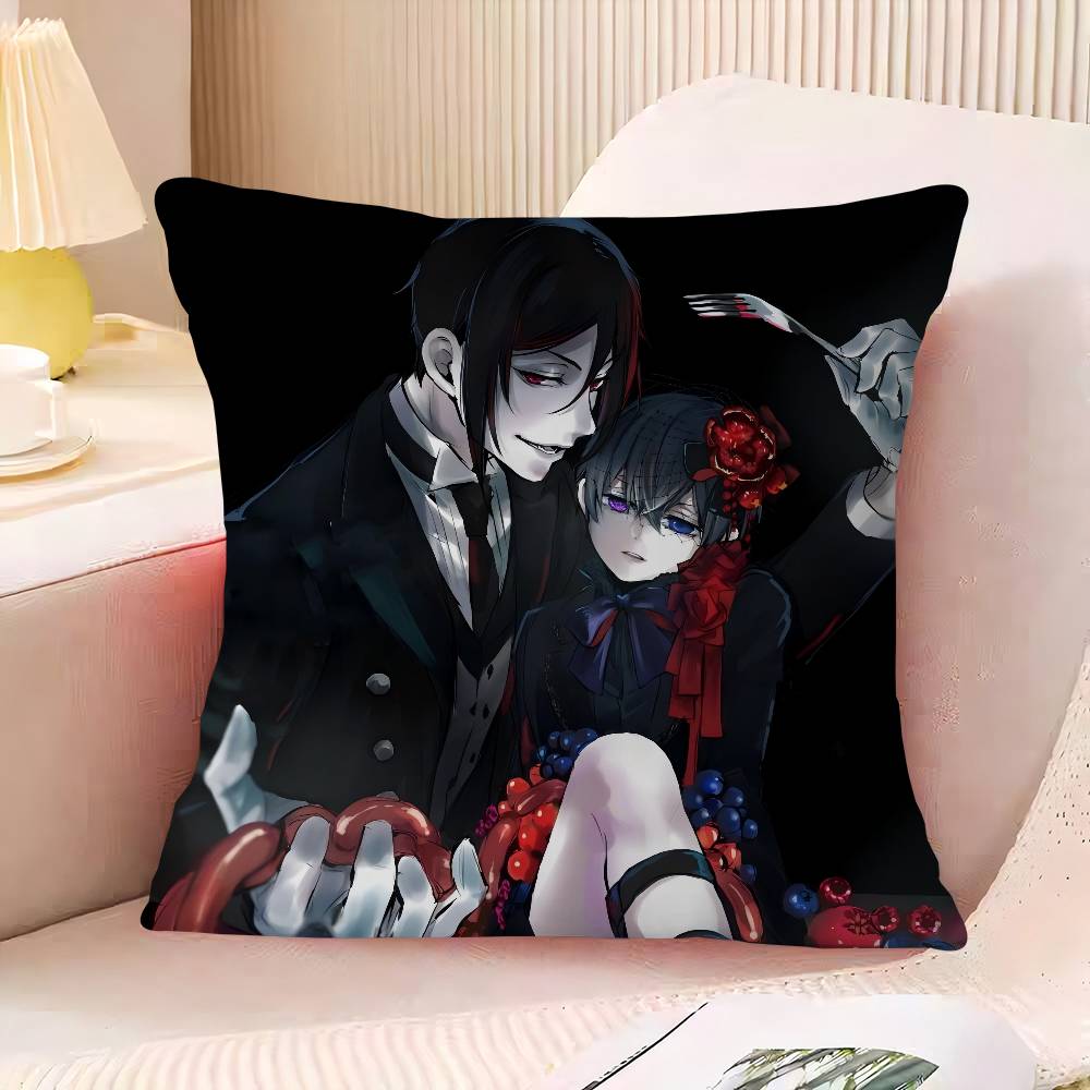 B-Black B-Butler Maple Design Cushion Cover Happy Autumn Harvest Decor Holiday Decorati Pillow Cover