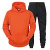Mens Hooded Fleece Sweatshirt Set Solid Color Sport Tracksuit Winter Warm Long Sleeve Pants
