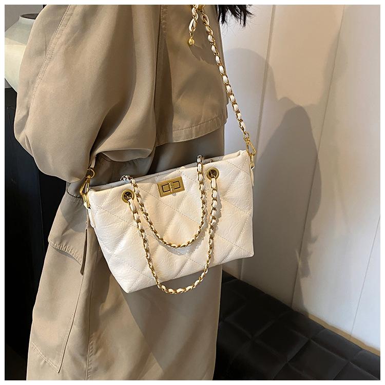 

Xiaoxiangfeng rhombus vegetable basket bag women s high-end sense niche medieval underarm chain bag single shoulder messenger bag tote bag белый