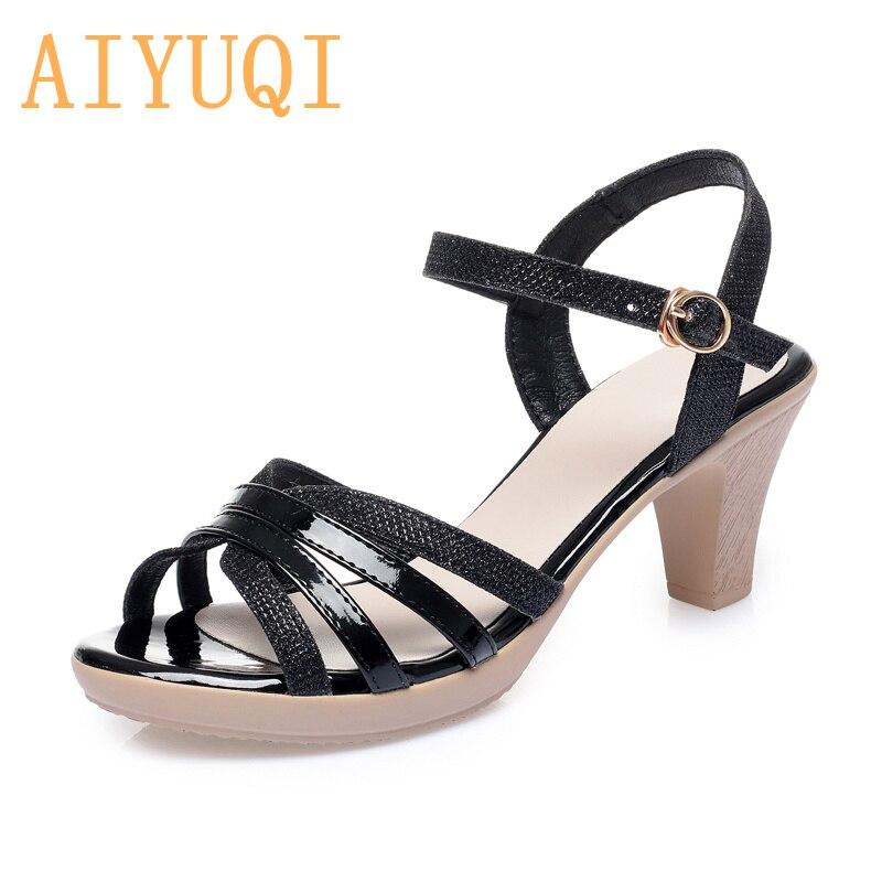 

Женские сандалии, новые летние блестящие женские сандалии на высоком каблуке, римские модные сандалии с открытым носком для женщин 39