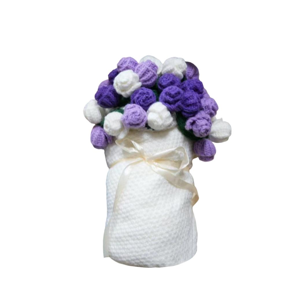 Handmade Crochet Floral Bouquet Blanket Soft and Lightweight Throw with Decorative Edging for Home Use and Seasonal Decoration