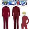 Piece Sanji One Cosplay Costume Outfit Red Suit Halloween Carnival Uniform Party