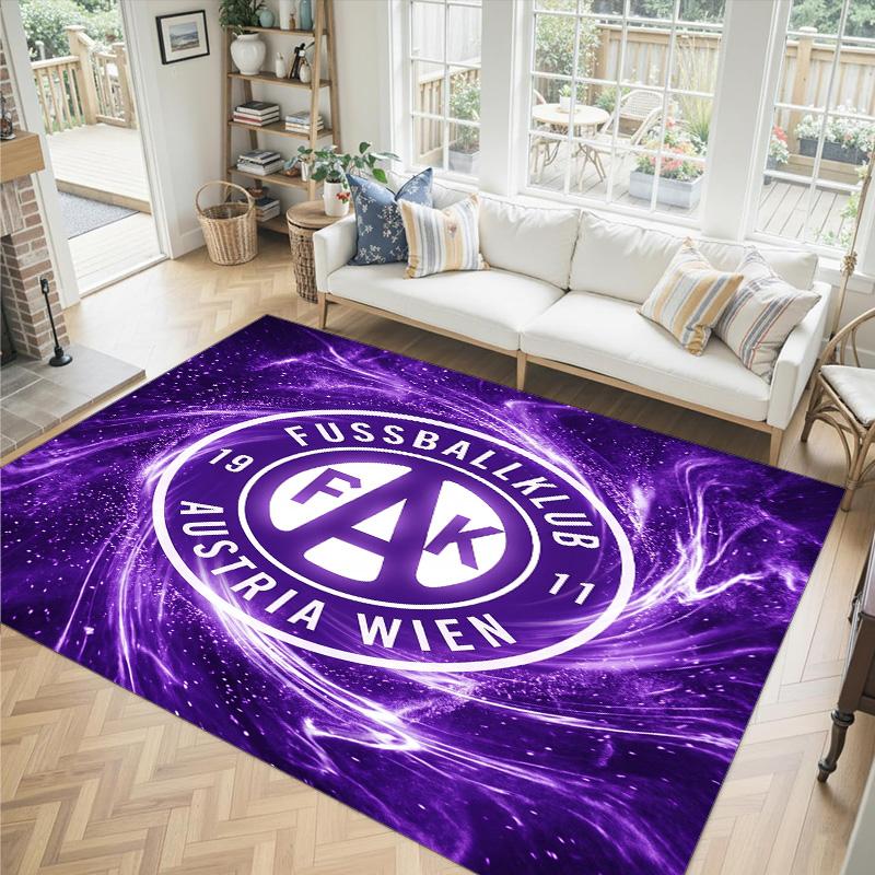 Austria Wien FC Design Crystal Velvet Carpet Cozy Non?Slip Printed Rug For Bedroom Living Room Entrance