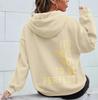 Multi-color Letter Print Casual Women’s Hooded Sweatshirt - Versatile Long Sleeve Pullover, European & American Fashion.