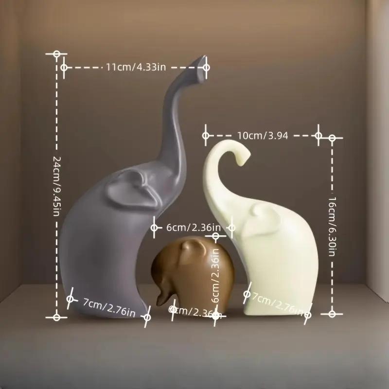 

Creative Elephant Family of Three Family Statues Animal Sculptures Home Decoration Desktop Ornaments for Friend Unique Gifts