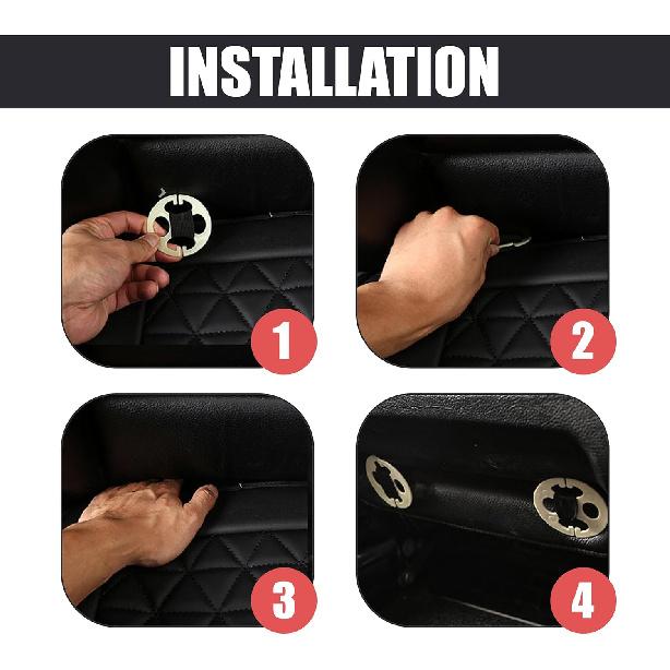 Leather Front Car Seat Covers, Anti-Slip Breathable Bottom Car Seat Protector, Full Wrapping Comfortable Edge Automotive Seat Covers, Fits Cars,