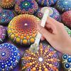 5 Pièces Outils de Pointillage de Fleurs DIY Graffiti Arts et Artisanat Fabrication de Cartes Art Floral Stylo Tampon Professionnel Outils de Peinture à Points pour Estampage de Fleurs