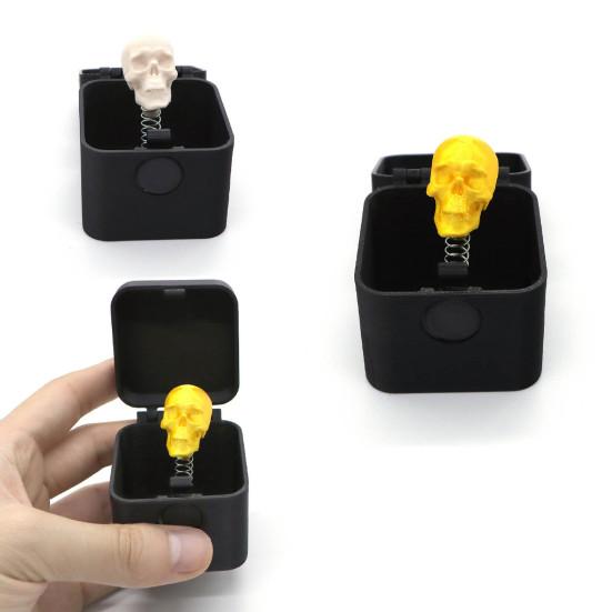 Halloween 3D Printed Skull Box Ornament Popping Skull In A