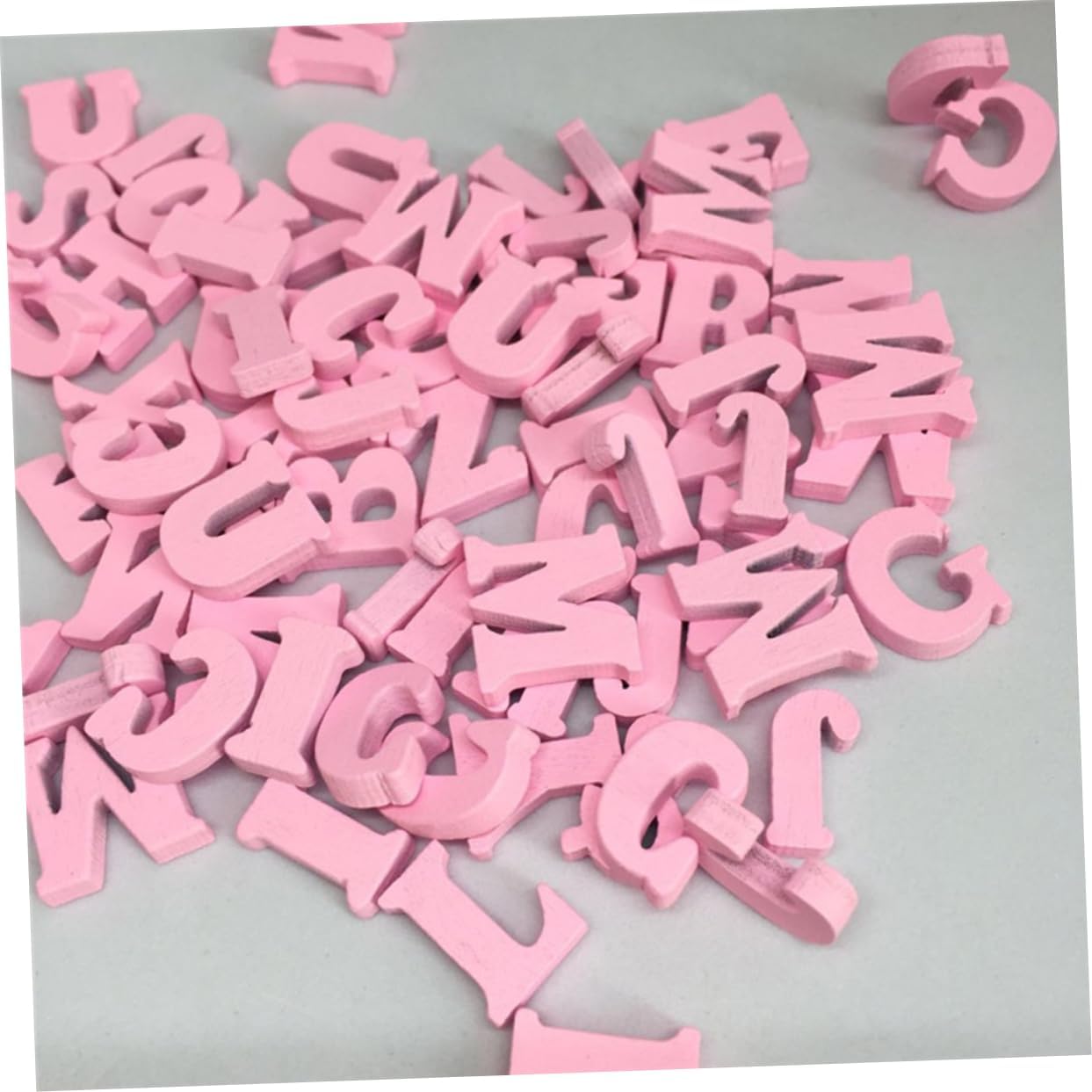 100pcs Wooden Letters Craft Wood Letters Wood Decor Wood Craft Shapes Letter Embellishments Wooden Letter Shapes Wedding Decoration Pink Crafts