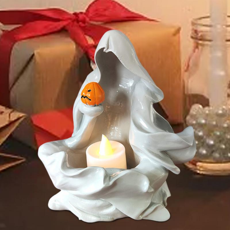 Pumpkin ghost candle candle holder Halloween decoration ornaments decorative candle holder desktop home decoration