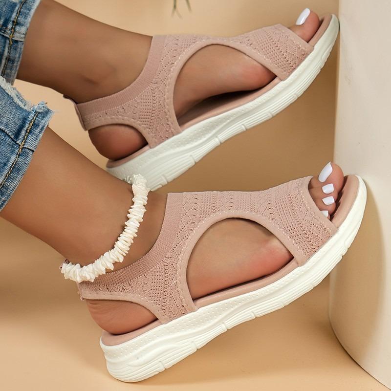 Autumn Women's Low Heel Fish Mouth Slip On Fashion Sandals Plus Size Sporty Style