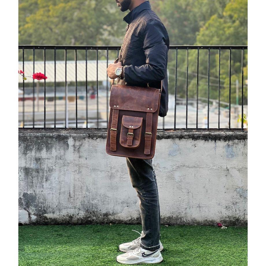 15-дюймовая кожаная сумка-мессенджер — фото 2