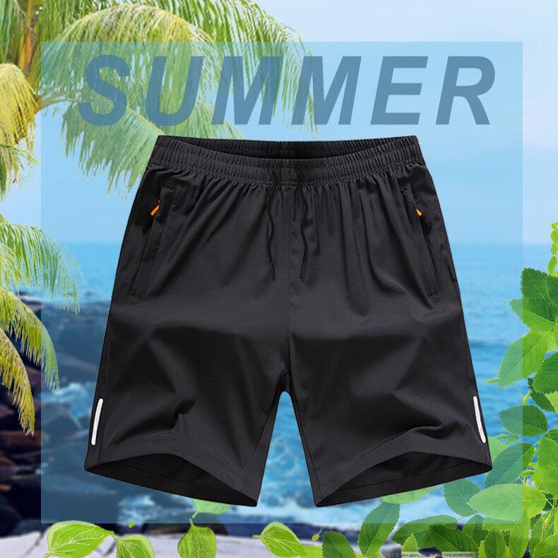 Men's Summer Quick-Dry Ice Silk Loose Sports Shorts - Casual Beachwear