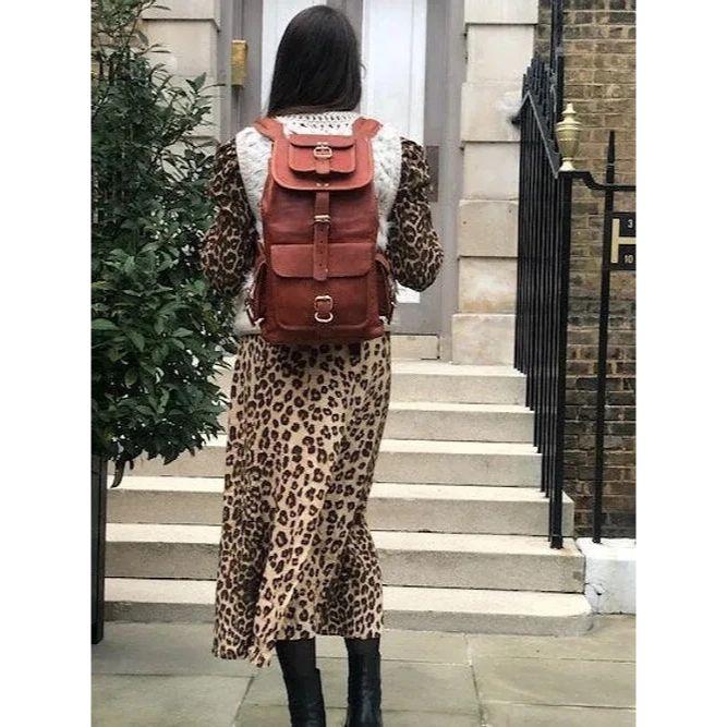 Vintage Genuine Leather Bag Rucksack Backpack Travel Men's New  Laptop Real