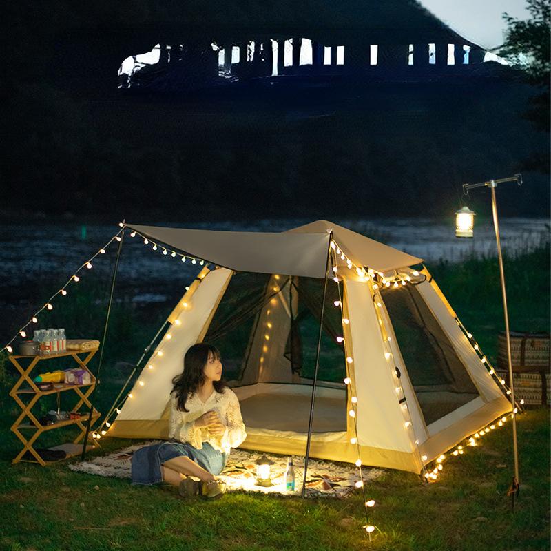 Εξωτερική σκηνή κάμπινγκ 4-6 ατόμων Αυτόματη γρήγορη ανοιγόμενη αδιάβροχη σκηνή Rainfly Οικογενειακή Στιγμιαία εγκατάσταση σκηνής Τουριστική σκηνή