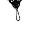 Gothic Black Lace Bracelet with Finger Rings Steampunk Vampire Wristband Halloween Victorian Costume Accessories