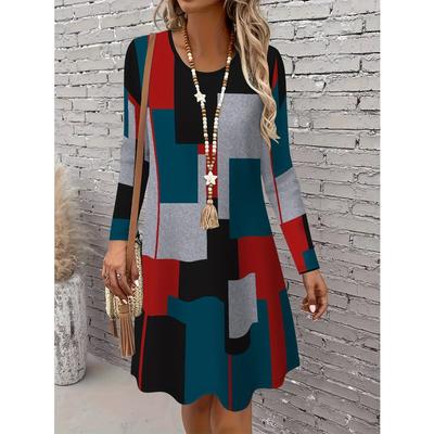 Elegant All-over Breathable Round Neck Short-sleeved T-shirt Dress