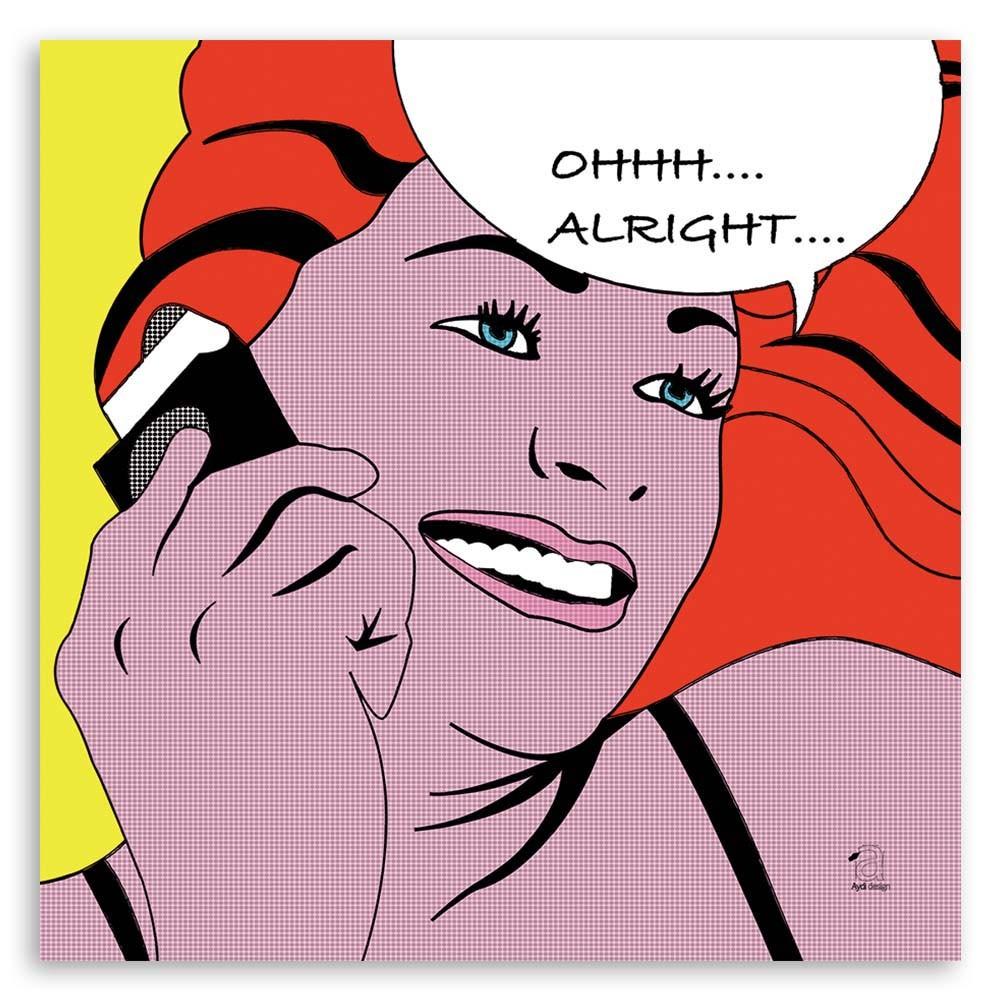 Druk na płótnie, Pop Art Kobieta z komiksu W porządku