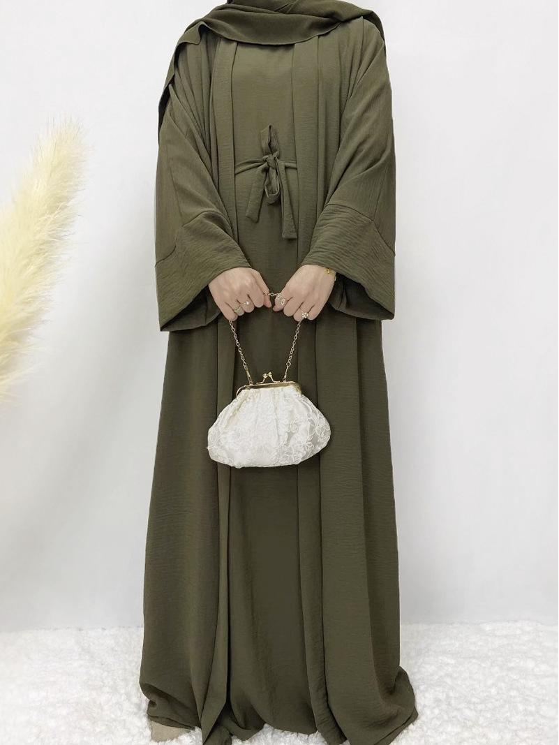 

Женский однотонный многоцветный турецкий комплект из 2 предметов: халат и платье большого размера в ближневосточном стиле XXL