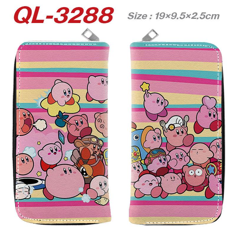 Kirby Zip Long Wallet Anime Clutch Coin Purse Storage Bag Pink 1pcs