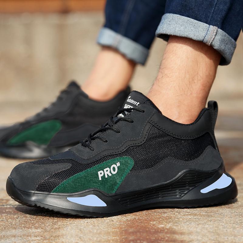 Fashion Sports Shoes Work Boots Puncture-proof Safety Shoes Men Steel Toe Shoes Security Protective Shoes Tactical Boots