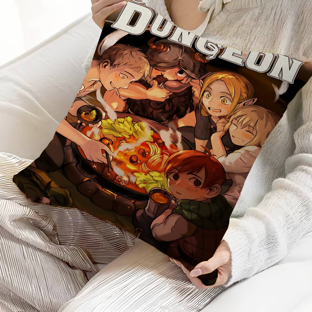 Anime Delicious In Dungeon Cushion Cover Polyester Sofa Cushions Decorative Throw Pillows Home Decoration Pillowcover