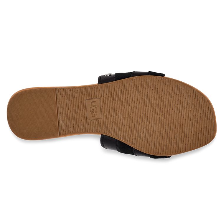 UGG Ximena Double Layer Cowhide Comfortable Casual Fashion Sandals Women sandals Black 1128644-BLLE