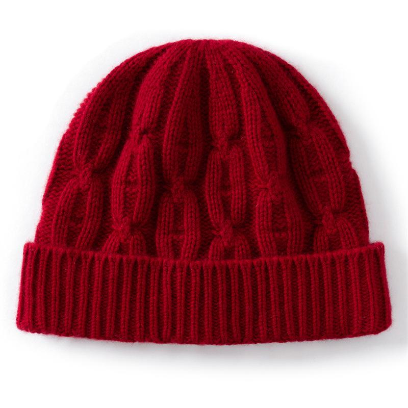New cashmere hat is soft and warm, simple and fashionable versatile casual women's knitted hat, cycling cold hat