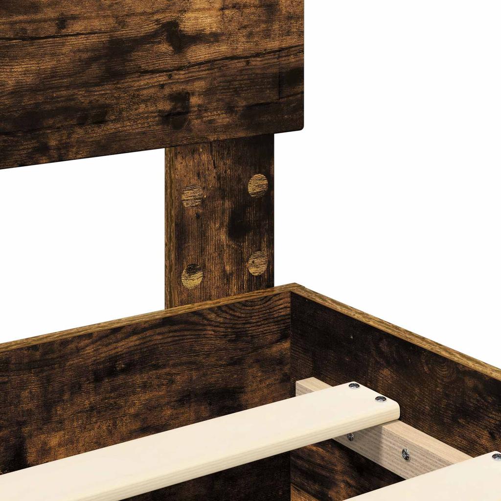 Smoked Oak Bed Frame 120 x 190 cm Particleboard