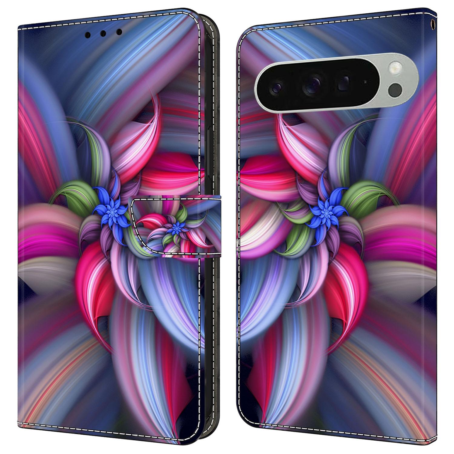 

Чехол для Google Pixel 9/9 Pro 3D узор PU кожаный кошелек чехол для телефона с подставкой F