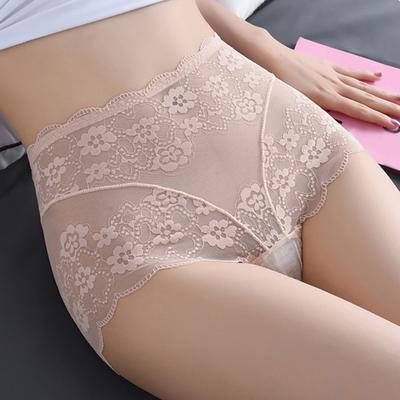 Kadın Dantel Trim Külot Seksi File Şeffaf Külot Yüksek Bel Şeffaf Külot Yumuşak Esnek Pamuklu İç Çamaşırı