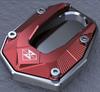 GOLDFAUST Motorcycle Side Stand Side Stand for Custom Part End, Cover, GSX250R/GW250/DL250, Red/Silver, Aluminum, (Red)