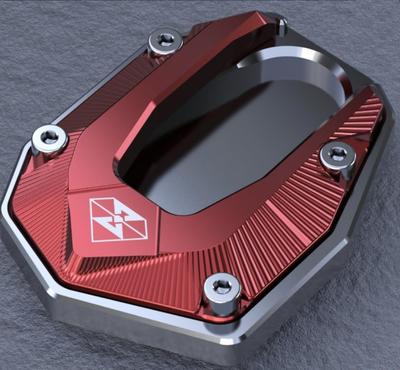 GOLDFAUST Motorrad Seitenständer Seitenständer für Custom Part Ende, Abdeckung, GSX250R/GW250/DL250, Rot/Silber, Aluminium, (rot)