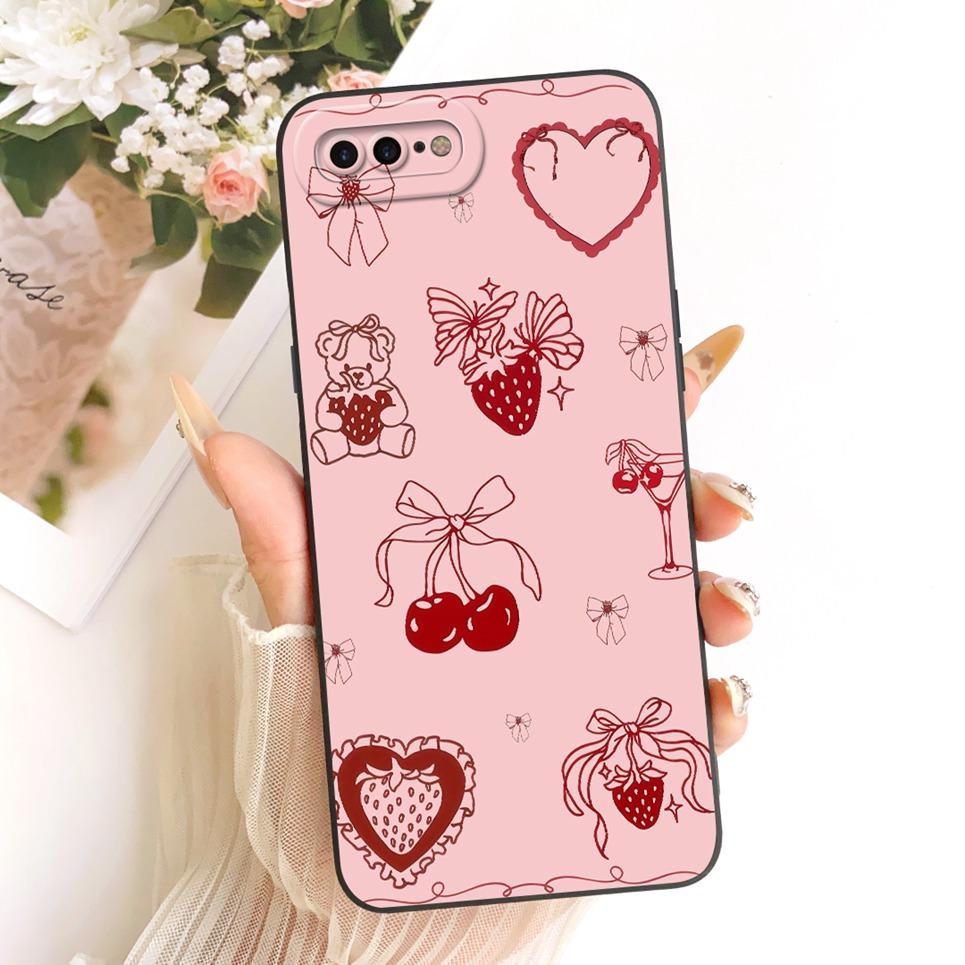 

For iPhone 8 Plus 7 Plus iPhone7 iPhone8 Phone Case Bow Pattern Flower Butterfly Girly Back Cover Silicone Soft Casing IPhone 8 Plus 7 Plus