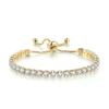 4mm Copper Inlaid Zircon Adjustable Crystal Tennis Bracelet for Women