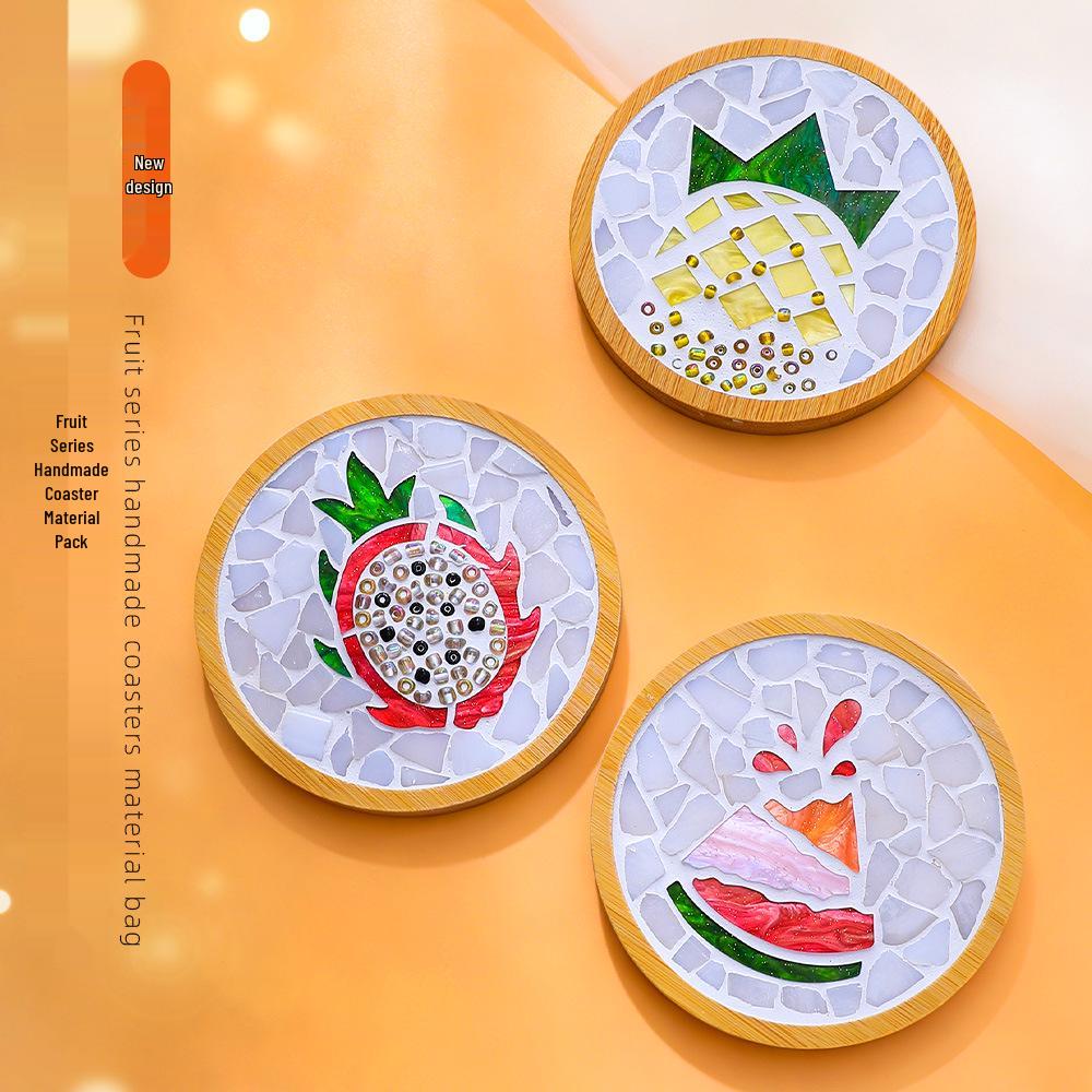 Mosaic Coaster DIY Kit: Fruit Series for Parent-Child Art Projects