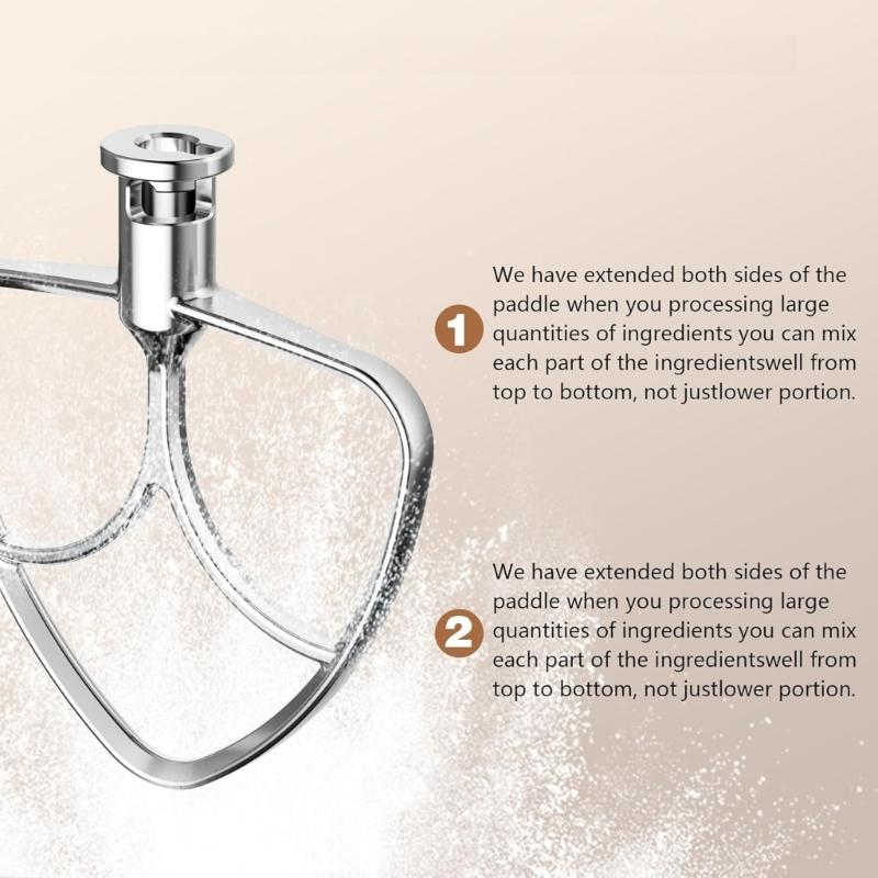 Stainless Steel Flat Beater for 4.5-5QT Mixer Beater Paddle Tilt Head Stand Mixer Paddle Attachment Dishwasher Safe