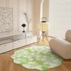 VIKAMA Fresh Green Daisies Soft Felt Carpet for Living Room Sofa Cushion, Soft Carpet for Bedroom Wardrobe Room, Home Decoration