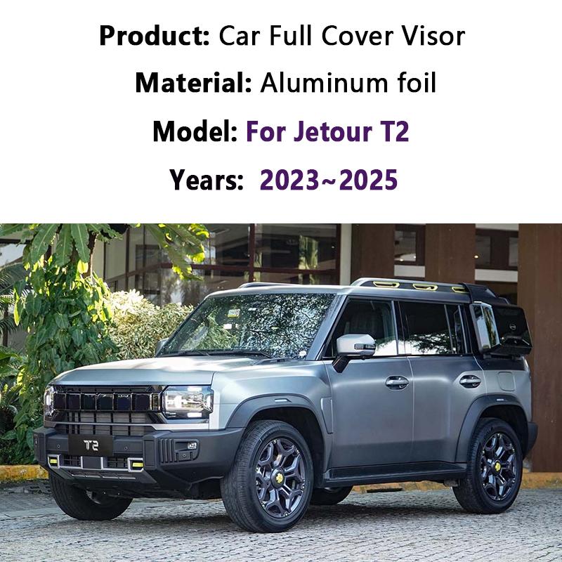 For Jetour T2 Accessories 2023 2024 2025 2026 Car Windows Sunshades Anti-UV Windshield Side Sun Visors Coverage Auto Accessories