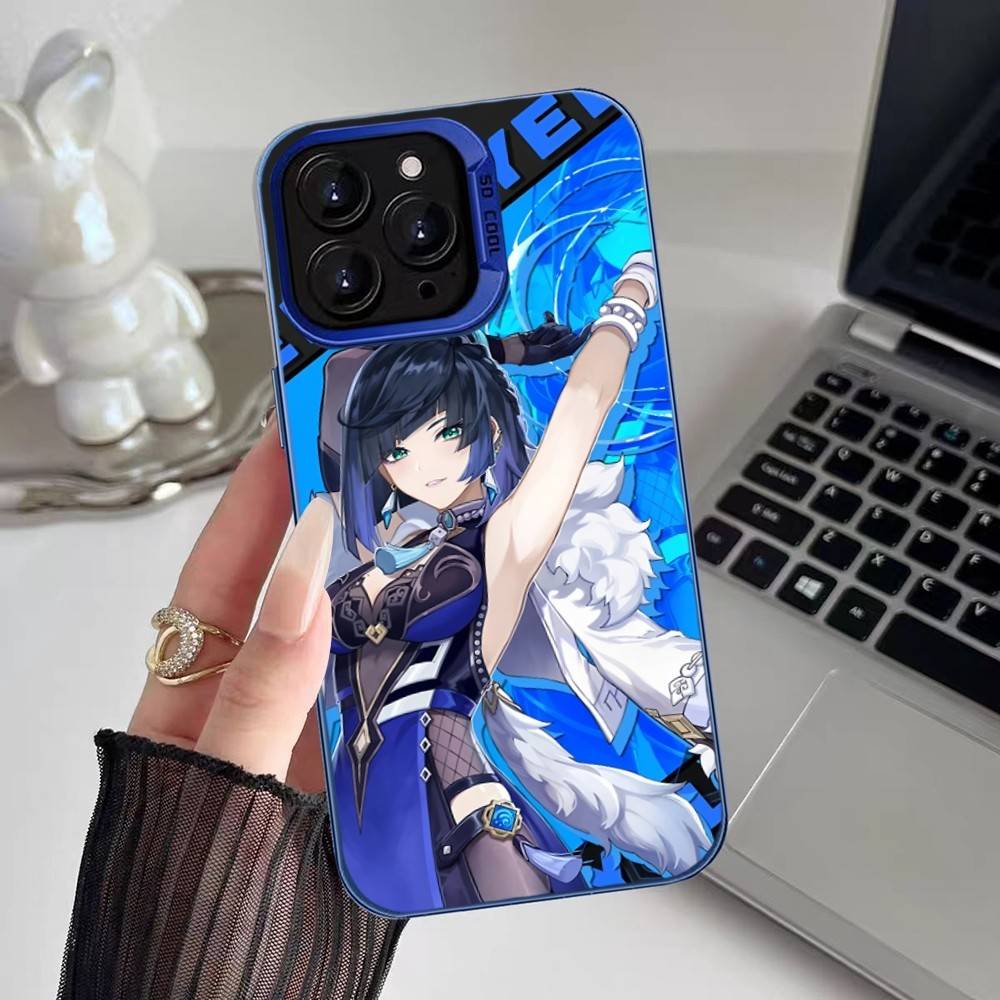 

Yelan Genshin Impact Phone Case For IPhone 17 16 15 14 13 12 11 Plus Pro Max Multicolor Aurora Laser Shockproof Funda Cover iPhone12PRO