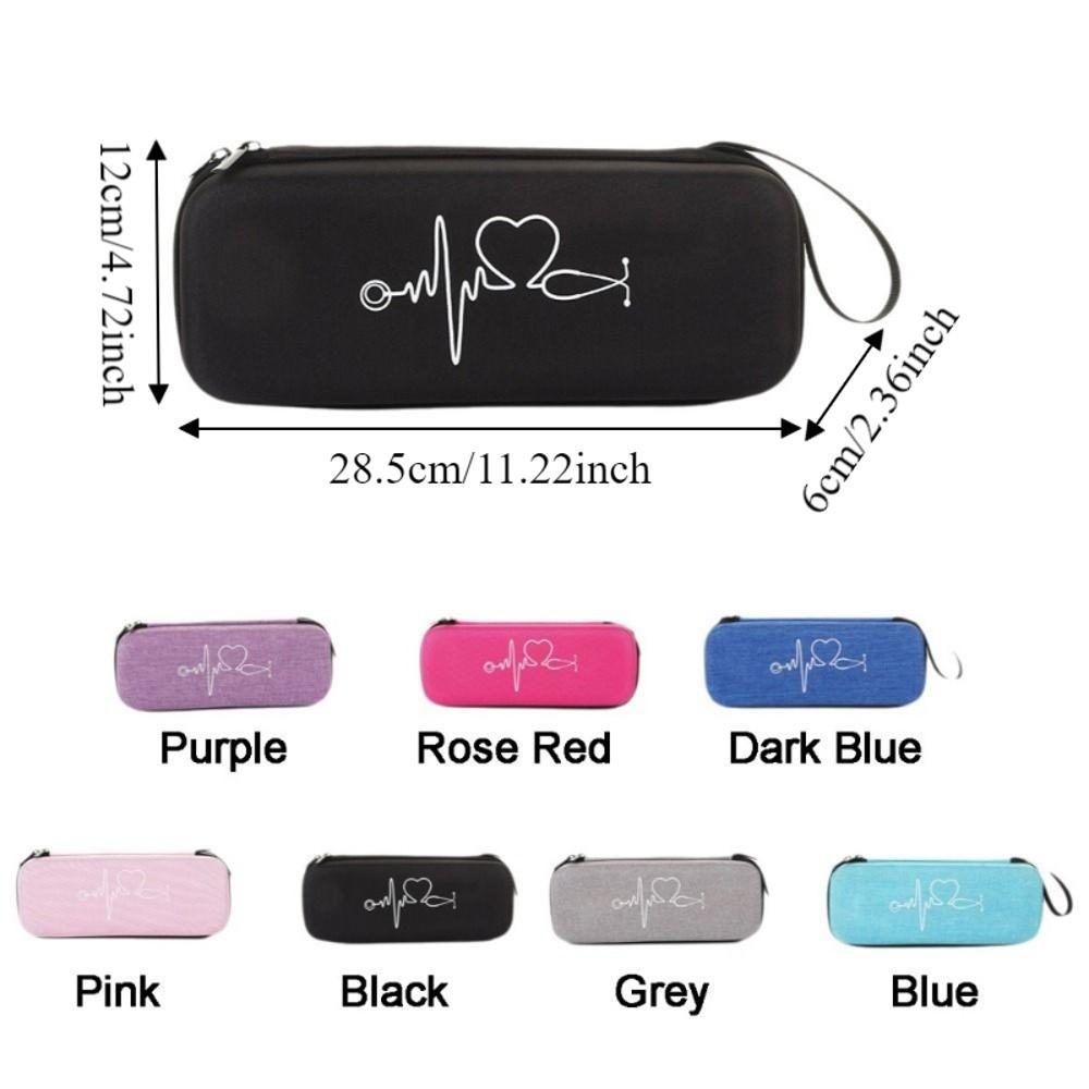 EVA Stethoscope Storage Bag Shockproof Empty Portable Storage Box Zipper Mesh Pockets Stethoscope Carrying Case Travel