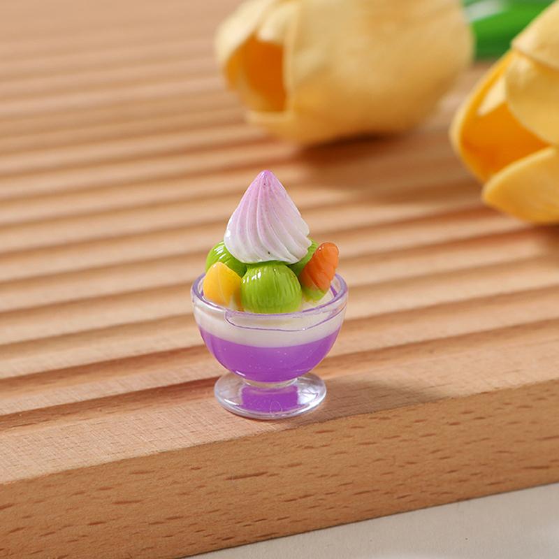 6 Bucăți Păpușă Miniatură Cupă de Cremă Sundae Înghețată Jucării Mini Model Desert Accesorii Decor Acasă