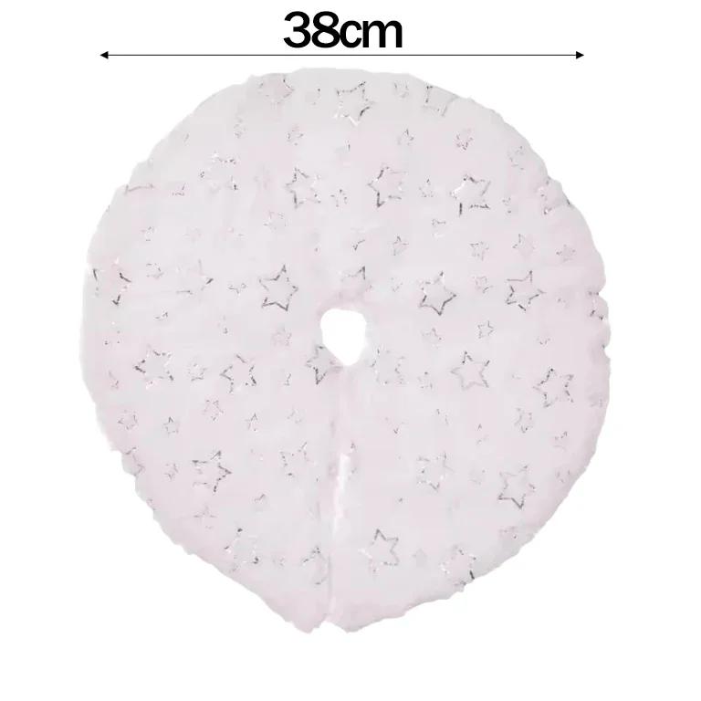60/38cm Snowflake Christmas Tree Skirt Plush Cloth Xmas Trees Mat Gold Snowflake Star Carpet New Year Home Party Decor Supplies