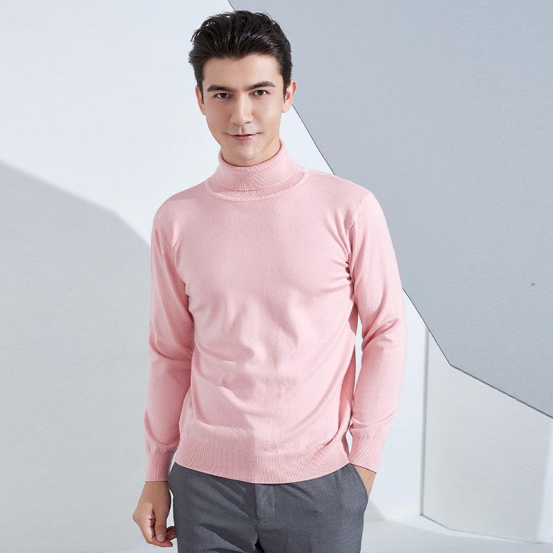 Men's High Lapel Loose Thickened Knit Sweater Casual Short Section Hedging Long-sleeved Bottoming Sweater Outer Sweater