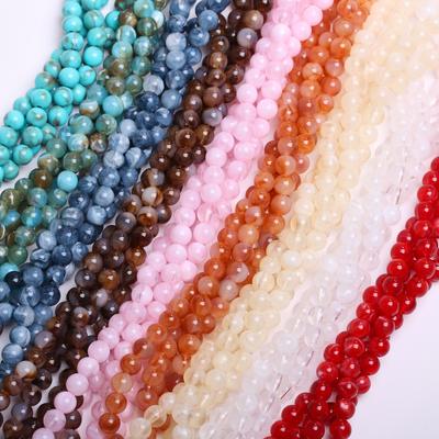 30 adet 8mm İmitasyon Yeşim Yuvarlak Yuvarlak Boncuklar Moda El İşi Boncuk Dizme Aksesuarları Reçine Gevşek Boncuklar Bilezik Kolye Aksesuarları Takı Aksesuarı