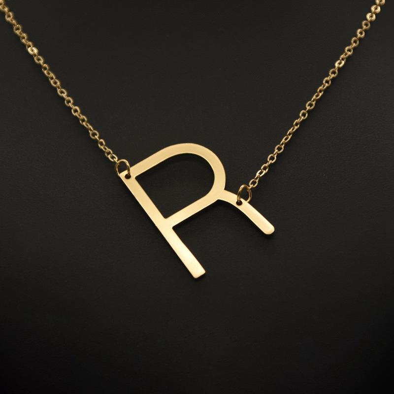 Kvinne 26 engelske bokstaver Ornament Ripple Chain Personlig brevkjede